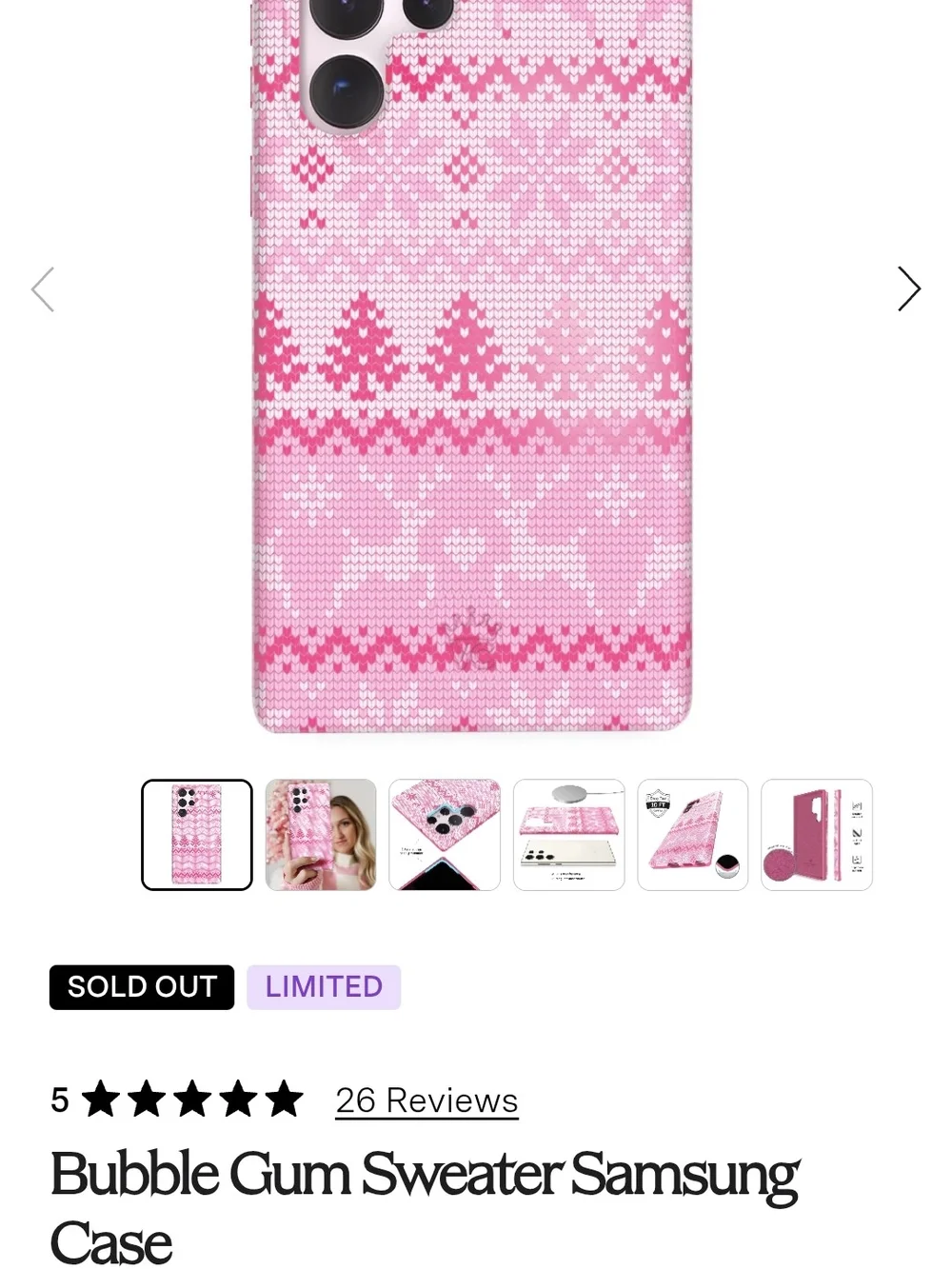 Velvet Caviar Bubble Gum Sweater Christmas Case Samsung S23 Ultra